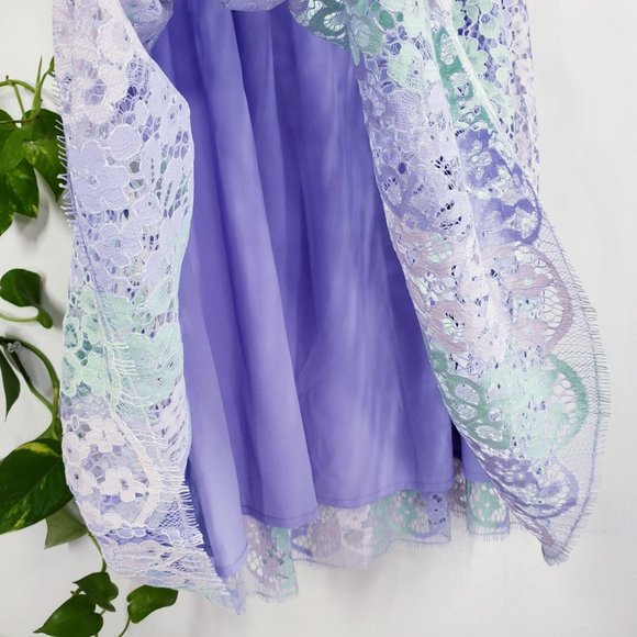 $375 NWT Blugirl Folies Purple Floral Lace Skirt L - Picture 13 of 15